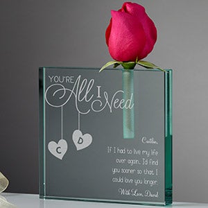 Youre All I Need Personalized Bud Vase - 15949