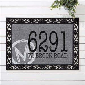 Initial Stamped Address Personalized Doormat- 18x27 - 15967