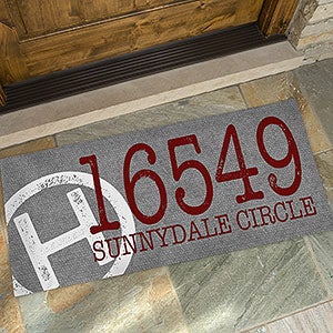 Personalized Family Initial Stamped Address Doormat - Oversized - 15967-O