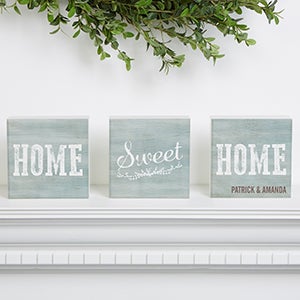 Home Sweet Home Personalized Shelf Blocks- Set of 3 - 15973