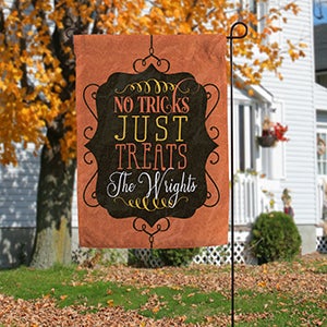 No Tricks, Just Treats Personalized Garden Flag - 16099