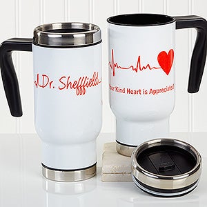 The Heart of Caring Personalized 14 oz. Commuter Travel Mug - 16176