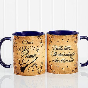 Personalized Halloween Coffee Mug - Witchs Brew - 11oz. Blue Mug - 16200-BL