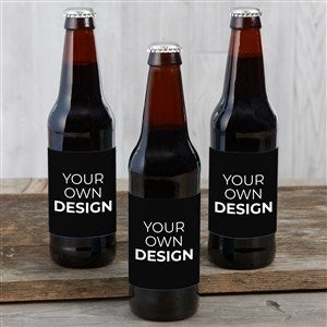 Design Your Own Black Beer Bottle Labels - Set Of 6 - 16230-BLK