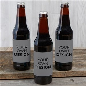 Design Your Own Grey Beer Bottle Labels - Set Of 6 - 16230-GY