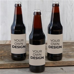 Design Your Own Personalized Set of 6 Beer Bottle Labels- Tan - 16230-T