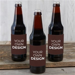 Design Your Own Personalized Set of 6 Beer Bottle Labels- Brown - 16230-BR