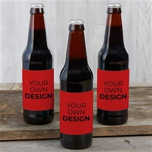 Design Your Own Personalized Beer Bottle Labels - Set Of 6 - Red - 16230-R