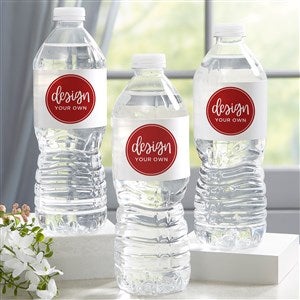 Design Your Own Personalized Water Bottle Labels - Set of 24 - White - 16231-W