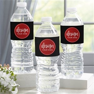 Design Your Own Personalized Water Bottle Labels - Set of 24 - Black - 16231-BLK