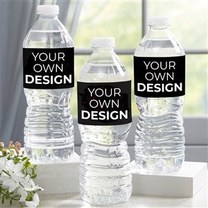 Design Your Own Personalized Water Bottle Labels - Set of 24 - Black - 16231-BLK