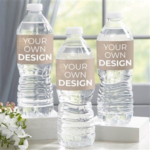 Design Your Own Personalized Water Bottle Labels - Set of 24 - Tan - 16231-T