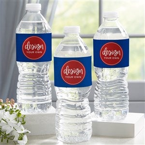 Design Your Own Personalized Water Bottle Labels - Set of 24 - Blue - 16231-B
