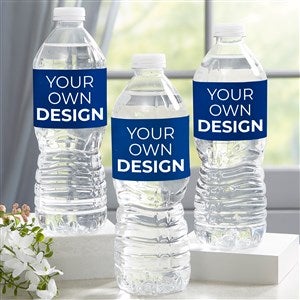 Design Your Own Personalized Water Bottle Labels - Set of 24 - Blue - 16231-B