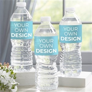 Design Your Own Personalized Water Bottle Labels - Set of 24 - Baby Blue - 16231-BB