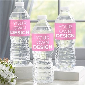 Design Your Own Personalized Water Bottle Labels - Set of 24 - Pink - 16231-P