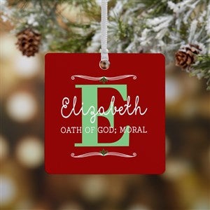 My Name Means Personalized Square Photo Ornament- 2.75 Metal - 1 Sided - 16297-1M