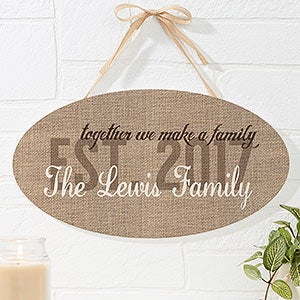 Together We Make A Family Personalized Oval Wood Sign - 16344