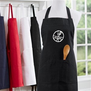 Family Brand Embroidered Black Apron - 16431