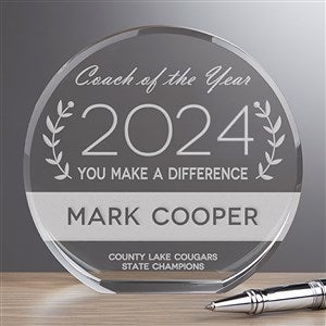 Coach of the Year Personalized 4quot; Premium Crystal Award - 16441