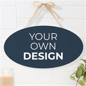 Design Your Own Personalized Oval Wood Sign- Navy Blue - 16442-NB