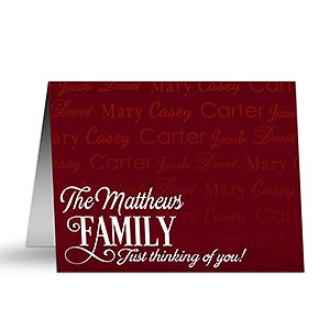 Family Is Love Personalized Note Cards - 16498