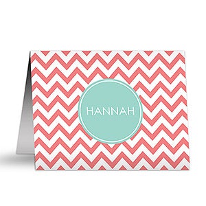 Preppy Chic Personalized Note Cards - 16501