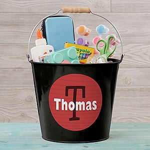 Just Me Personalized Large Metal Bucket-Black - 16511-BL