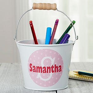Just Me Personalized Mini Metal Bucket-White - 16511