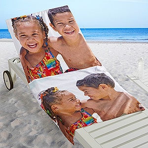 Photo Collage Personalized 30x60 Beach Towel - 2 Photos - 16537-2