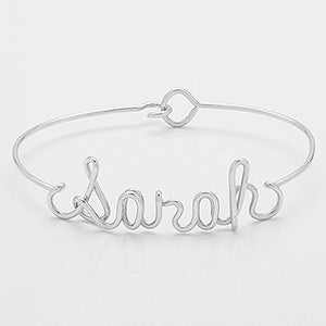 Sterling Silver Personalized Wire Name Bracelet - 16545D-S