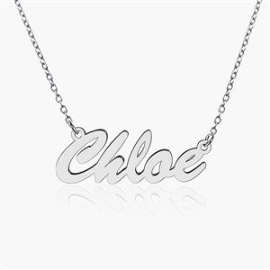 Personalized Sterling Silver Name Necklace - Contemporary Script - 16555D-S