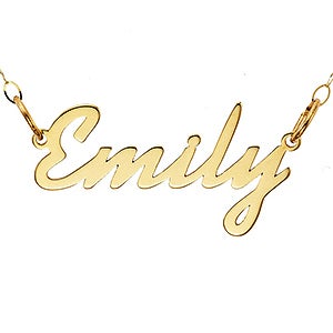 Contemporary Script Personalized Name Necklace - 10K Gold - 16555D-G