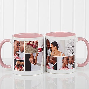 Pink Personalized Photo Collage Coffee Mugs - 16584-P