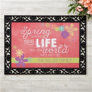 Spring Flowers Personalized Doormat-18x27 - 16591