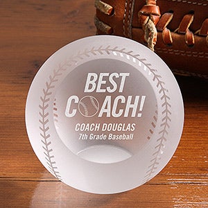 Best Baseball Coach Personalized Glass Baseball - 16595