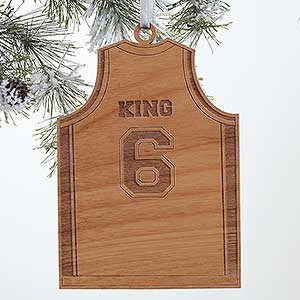 Basketball Jersey Personalized Natural Wood Ornament - 16663