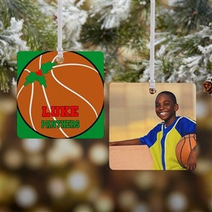 Basketball Personalized Wood Metal Ornament - 16666-2M