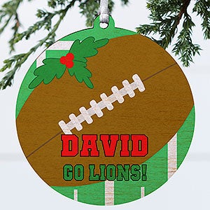 Football Personalized Ornament-3.75 Wood - 1 Sided - 16667-1W