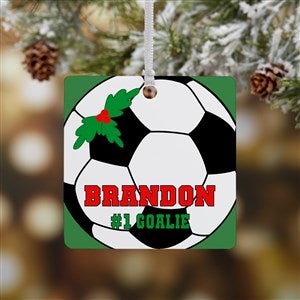 Soccer Personalized Square Photo Ornament- 2.75 Metal - 1 Sided - 16670-1M