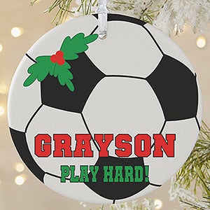 Personalized Soccer Christmas Ornament - 16670-1L