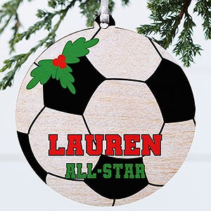 Soccer Personalized Photo Ornament-3.75 Wood - 1 Sided - 16670-1W