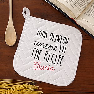 Personalized Kitchen Potholders - Sassy Cook - 16714-P
