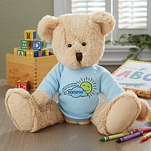 Get Well Personalized Baby Teddy Bear- Blue - 16722-B