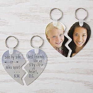 Custom Double Sided Heart Keychain, Design your own keyring