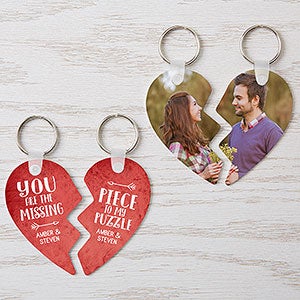 The Missing Piece Personalized Break Apart Heart Keychains - 16751