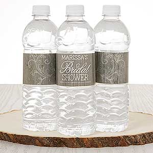 Rustic Bridal Shower Personalized Water Bottle Labels - 16835