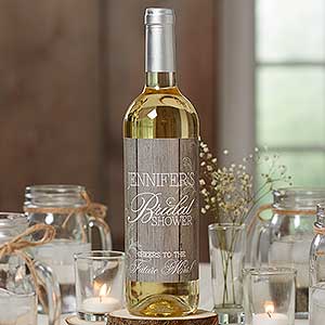 Rustic Bridal Shower Personalized Wine Bottle Label - 16836