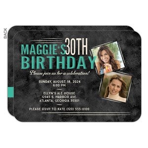 Vintage Age Personalized Birthday Party Invitations - 16851