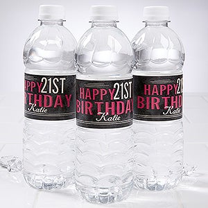 Vintage Age Birthday Personalized Water Bottle Labels - 16852